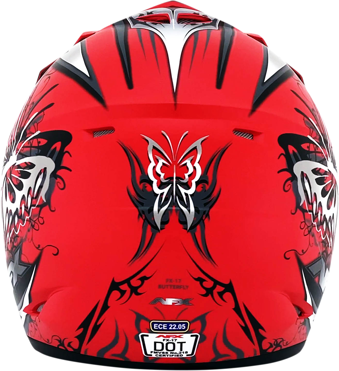 Bill's Exhausts AFX FX-17Y Butterfly helmet in matte Ferrari red, large size, showcasing sleek aerodynamic design and vibrant finish.