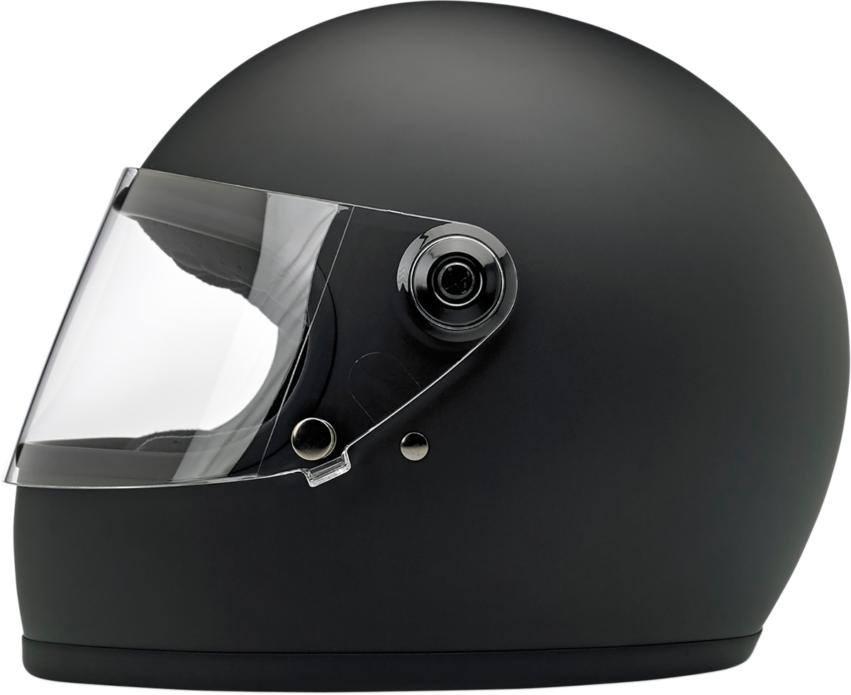 BILTWELL Gringo S helmet in flat black, small size, featuring a sleek motorcycle helmet design with matte finish.