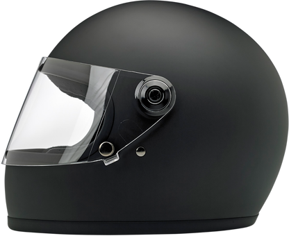 BILTWELL Gringo S helmet in flat black, small size, featuring a sleek motorcycle helmet design with matte finish.