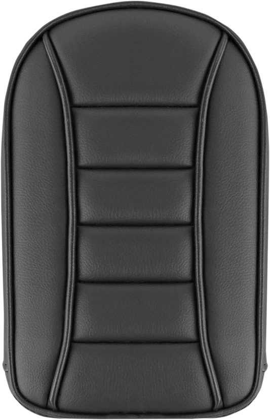 Black SADDLEMEN Hog Killers sissy bar pad with gravestone design, designed for motorcycle seats, by Bill's Exhausts.