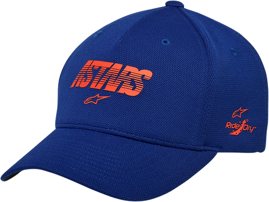 Alpinestars Angle Velo Tech hat in royal blue, one size, with embroidered logo, casual stylish headwear for men.