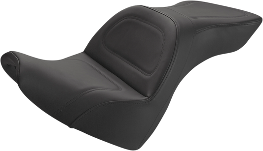 Bill's Exhausts Saddlemens Explorer seat without driver backrest for FXBR/S 2018-2020 motorcycle, shown from side view.