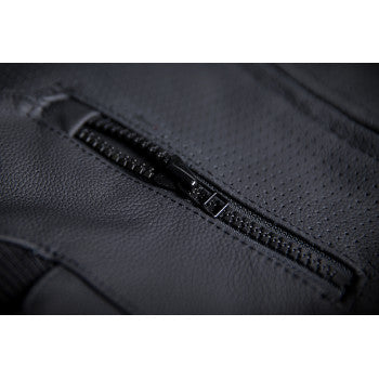 Black ICON Regulator™ D30® Stripped Vest in 4XL by Bill's Exhausts, showing the front view with textured fabric and vest details.