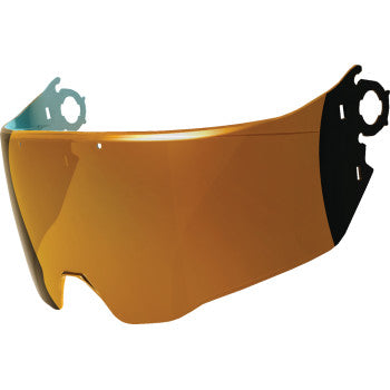ICON Elsinore™ MX helmet shield in 25K Gold, motorcycle helmet parts by Bill's Exhausts, showing the gold-colored shield attached to the helmet