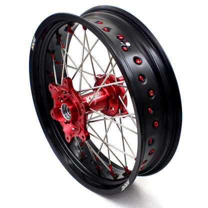 KKE 17 Inch OEM Size Supermoto Wheels for Honda XR650L 1993-2024 Red Nipple - Howling Moto