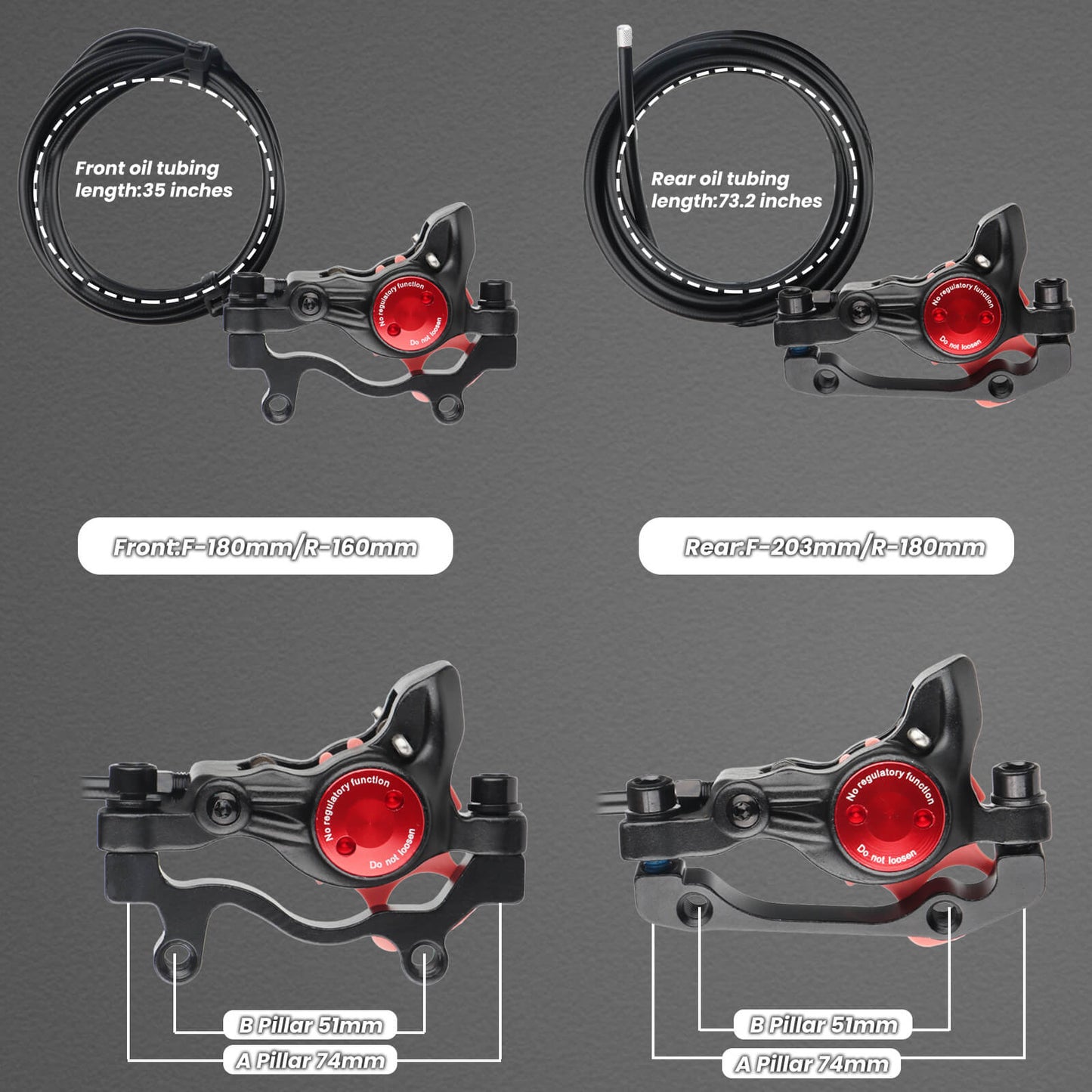 Hycline ZOOM HB-875E/876E electric bike hydraulic disc brake showing brake caliper and disc rotor for mountain or road bikes.