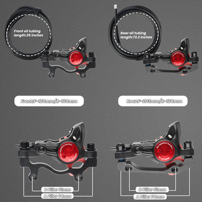 Hycline ZOOM HB-875E/876E electric bike hydraulic disc brake showing brake caliper and disc rotor for mountain or road bikes.