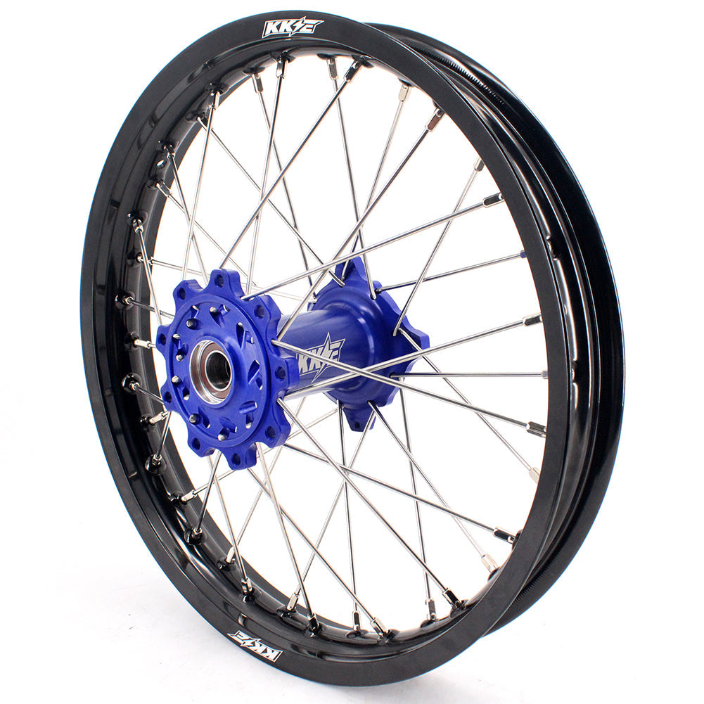 KKE 21 & 18 Enduro Rims for TM EN MX SMR 125-300 Blue Hub Black Rims - Howling Moto