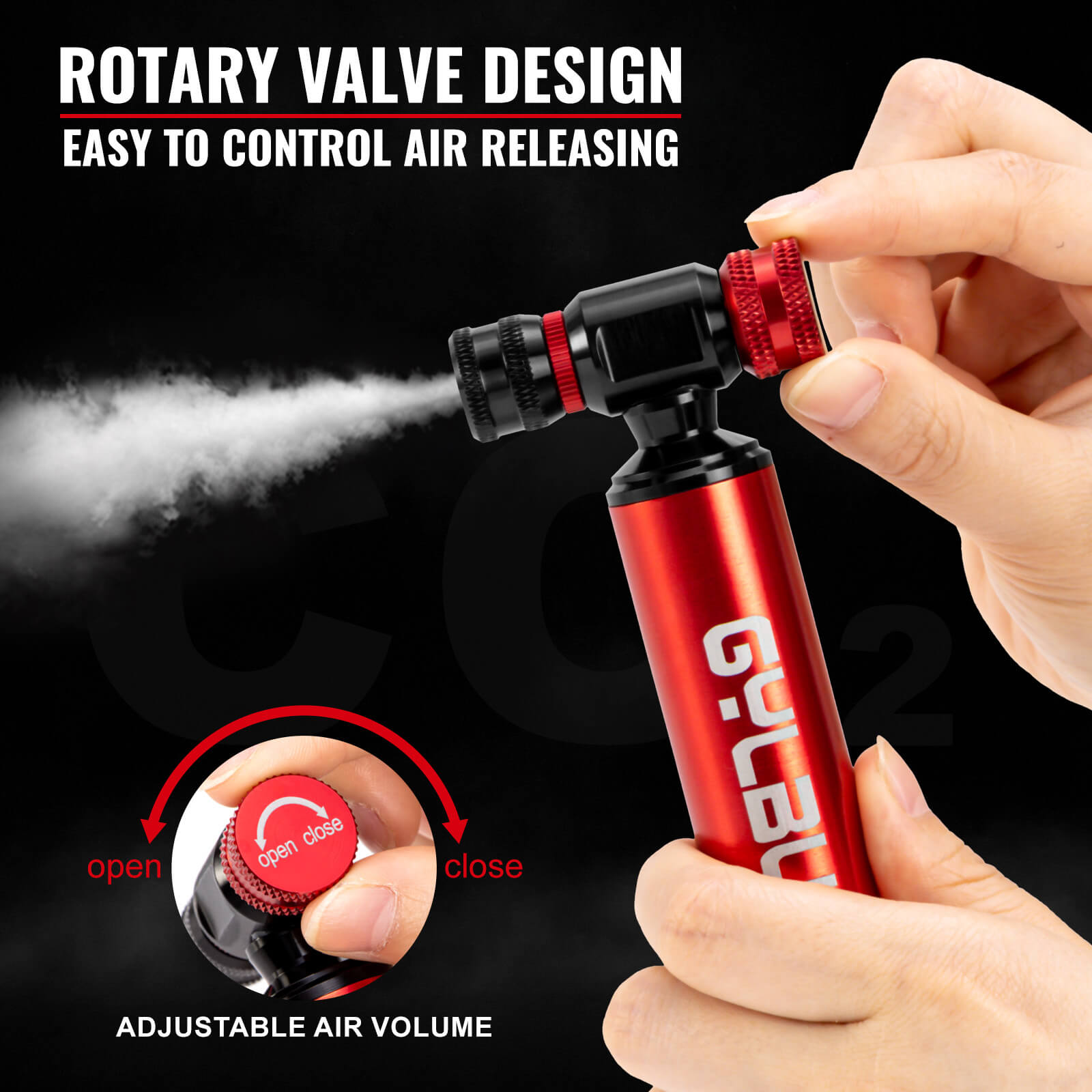 Hycline CO2 bike tire inflator with compact design, metal nozzle, and threaded connection for quick, portable bicycle tire inflation.