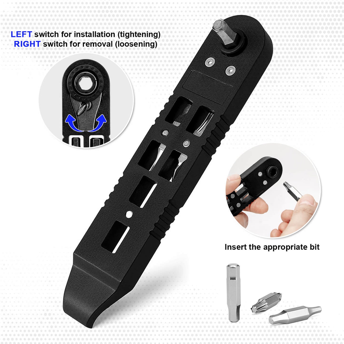 Hycline 14-in-1 bicycle tire repair kit including wrench, lever, screwdriver, corkscrew, and file blade for bike maintenance