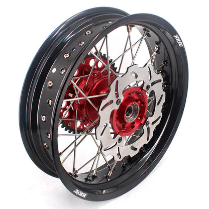 KKE 3.5 & 4.25 Cush Drive Supermoto Rims For HONDA XR650R 2000-2008 Red & Black