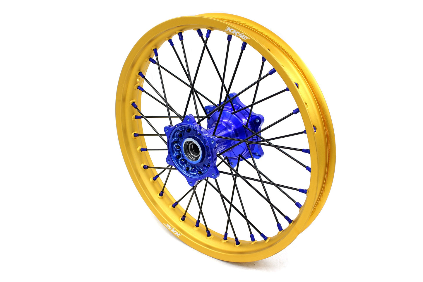 KKE 21"&19" Mx Dirtbike Cast Wheels For YAMAHA YZ125 YZ250 YZ250F YZ450F Gold Rim Black Spokes - Howling Moto
