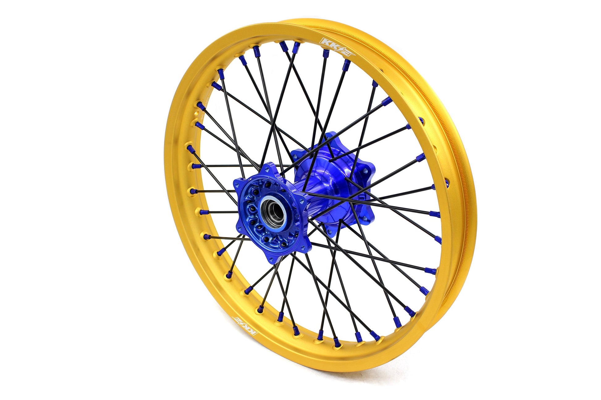 KKE 21"&19" Mx Dirtbike Cast Wheels For YAMAHA YZ125 YZ250 YZ250F YZ450F Gold Rim Black Spokes - Howling Moto