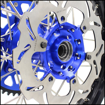 KKE 21"/18" Enduro Dirtibke Wheels For YAMAHA YZ125 YZ250 1999-2016 YZ250F YZ450F 2003-2015 Blue&Black With Disc - Howling Moto