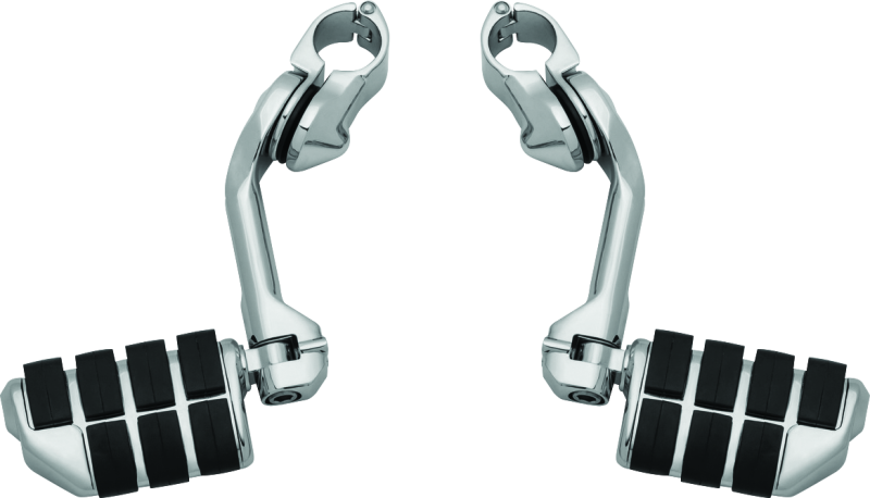 Chrome Kuryakyn Tour-Tech Cruise 6-inch Mount Arm with Dually ISO Pegs for 1-1/4 inch engine guards on motorcycle