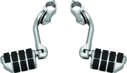 Chrome Kuryakyn Tour-Tech Cruise 6-inch Mount Arm with Dually ISO Pegs for 1-1/4 inch engine guards on motorcycle
