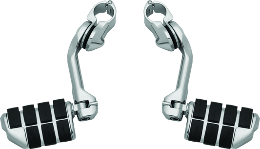 Chrome Kuryakyn Tour-Tech Cruise 6-inch Mount Arm with Dually ISO Pegs for 1-1/4 inch engine guards on motorcycle
