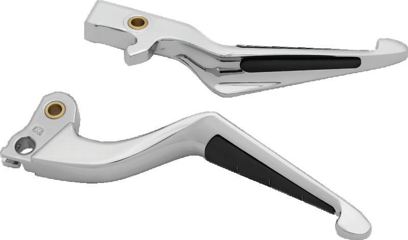 Chrome Kuryakyn ISO motorcycle clutch and brake levers for 2018+ Indian Motorcycles, featuring ergonomic design and easy installation.
