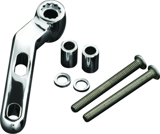 Chrome Kuryakyn Drink Holder Clutch or Brake Perch Mount Kit for motorcycle handlebars, shown in a close-up view