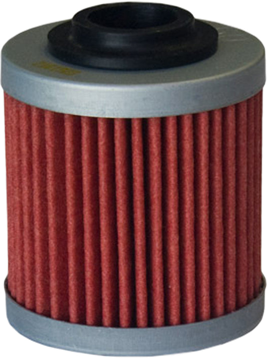 HIFLOFILTRO HF560 motorcycle oil filter showing the cylindrical filter element with branding and high-performance design