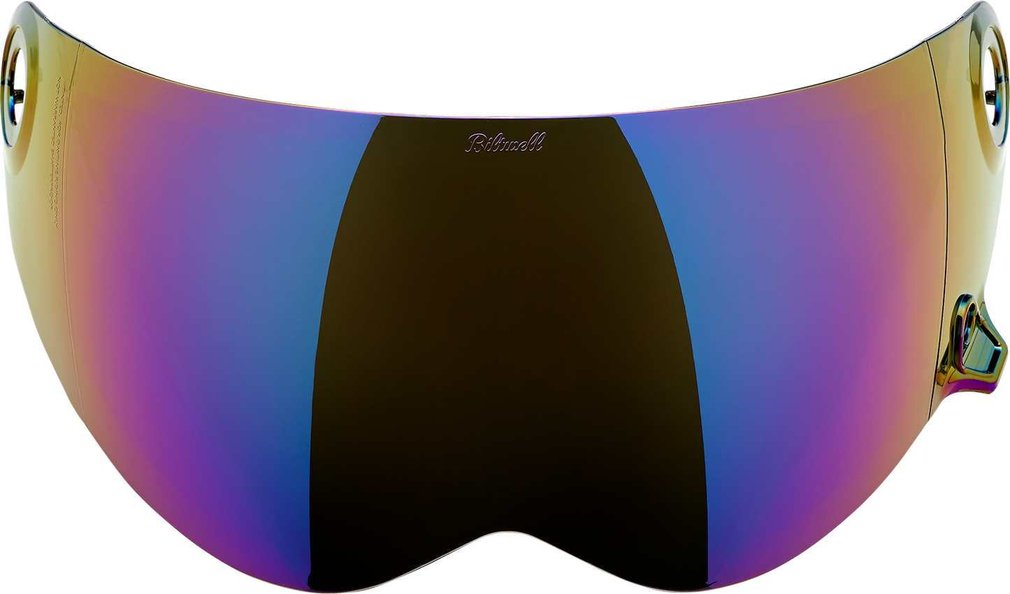 BILTWELL Lane Splitter Gen 2 Helmet Shield with Rainbow Mirror finish, motorcycle helmet parts by Bill's Exhausts.