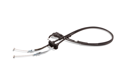 Motion Pro black vinyl throttle push pull cable set with multiple cables and connectors for motorcycle throttle control.