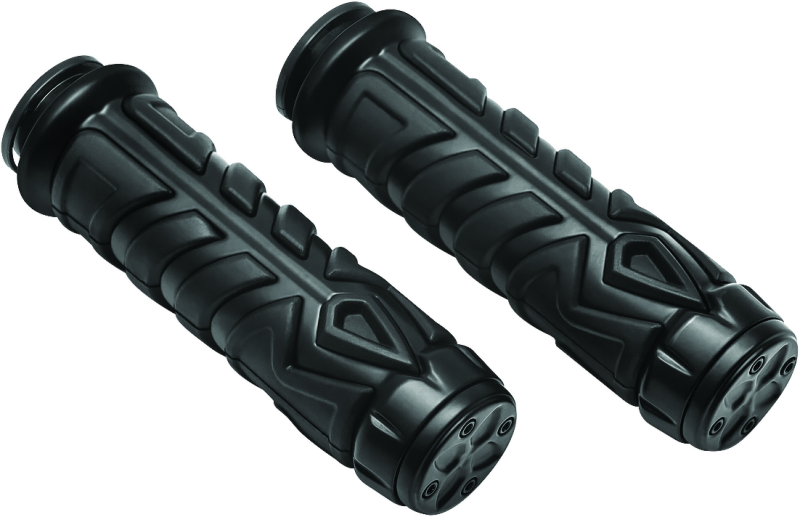 Kuryakyn Spear Chrome Handlebar Grips for Indian Motorcycles with vibration reduction and comfortable, stylish design