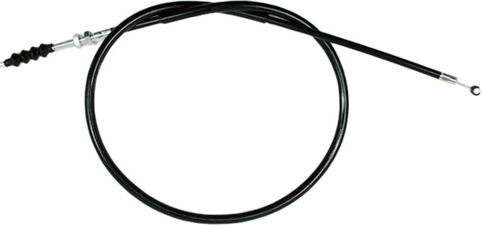 Motion Pro black vinyl clutch cable with long housing and longitudinal winding, designed for motorcycle clutch systems.