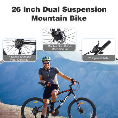 Hycline Meghna Feyan bicycle tire, 26-inch by 2.1-inch, black rubber with tread pattern, suitable for mountain or hybrid bikes.