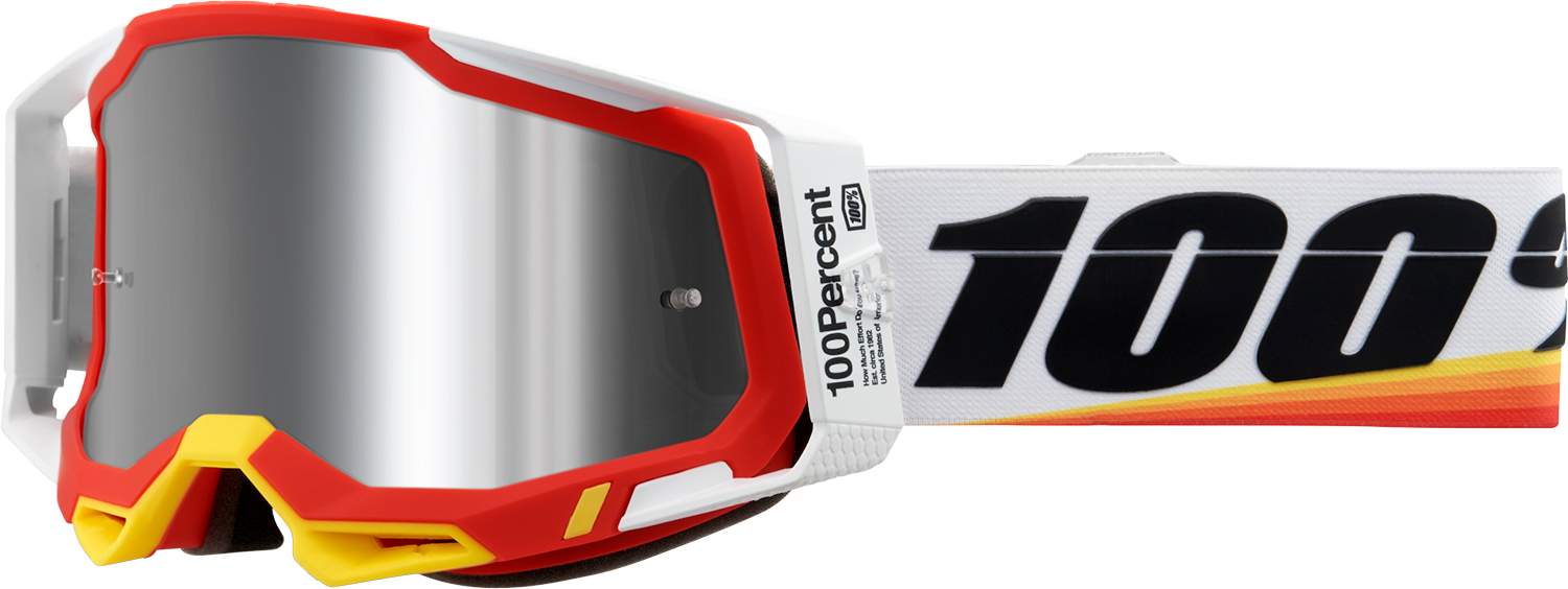 100% Racecraft 2 Goggles - Arsham Red - Silver Flash Mirror 50010-00016 - Howling Moto