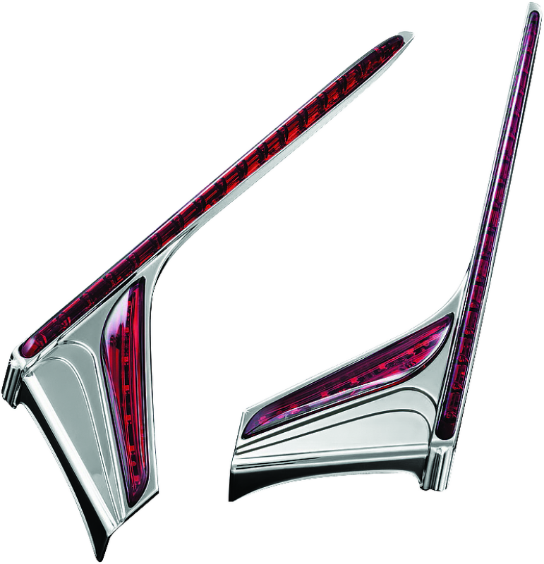 Kuryakyn, Kuryakyn LED Vertical Rear Light Strips for 2012-2017 Honda GL1800 and F6B Models - Chrome Red Lens
