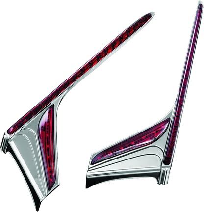 Kuryakyn, Kuryakyn LED Vertical Rear Light Strips for 2012-2017 Honda GL1800 and F6B Models - Chrome Red Lens