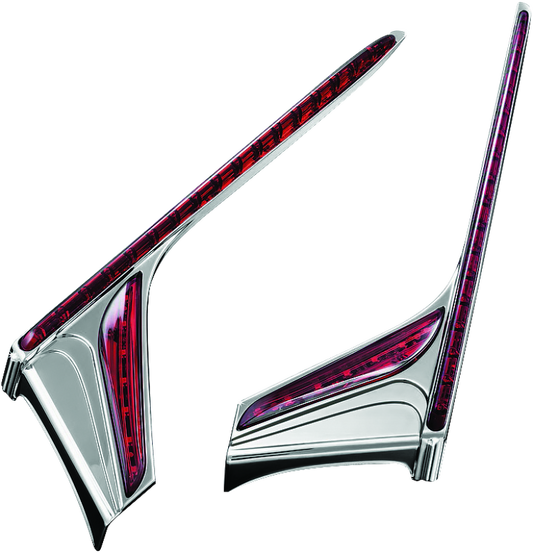 Kuryakyn, Kuryakyn LED Vertical Rear Light Strips for 2012-2017 Honda GL1800 and F6B Models - Chrome Red Lens
