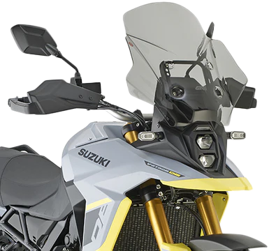 GIVI D3125S smoke motorcycle windshield for Suzuki bikes, providing wind protection and stylish aerodynamic design.