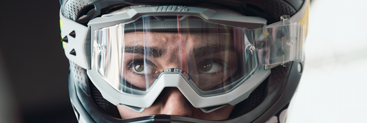 Set of 20 Bill's Exhausts 100% tear-off motorcycle goggles lenses, standard size, clear and durable for protective riding gear.