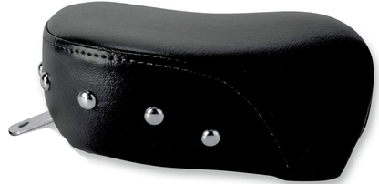 Black SADDLEMEN Heels Down Touring Pillion Pad with studded design, designed for motorcycle seats by Bill's Exhausts.