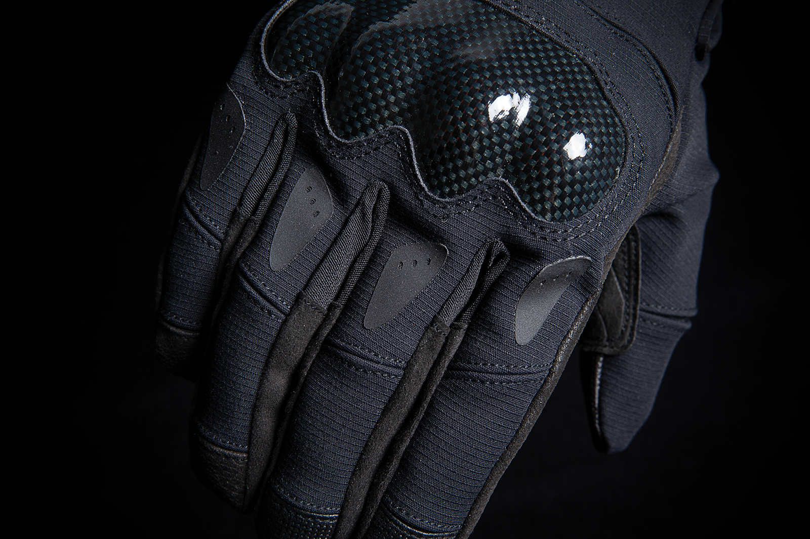 Black ICON Stormhawk™ gloves in 3XL size, showing the durable motorcycle glove with textured grip and reinforced knuckles.