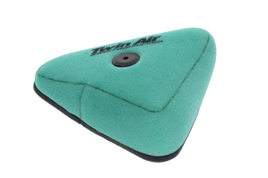 TWIN AIR 150234FRX fire-resistant pre-oiled air filter for engine protection, showing the filter's mesh and frame in a close-up image