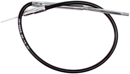 Motion Pro black vinyl choke cable with metal fittings, part number 06-0205, for motorcycle throttle and choke control.