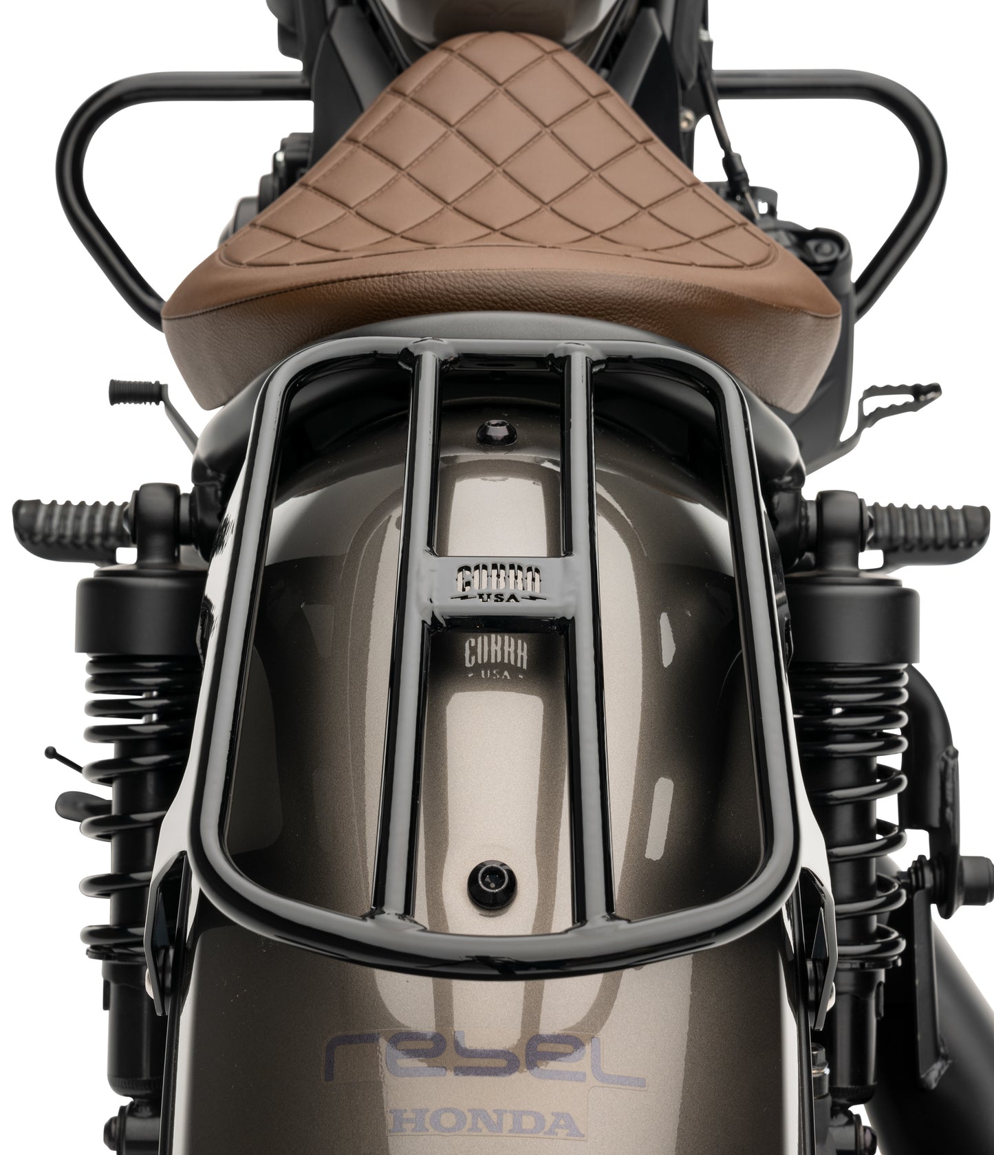 COBRA, COBRA Solo Luggage Rack Tube for Honda Rebel 300/500 – Black Finish, Part 02-4108B