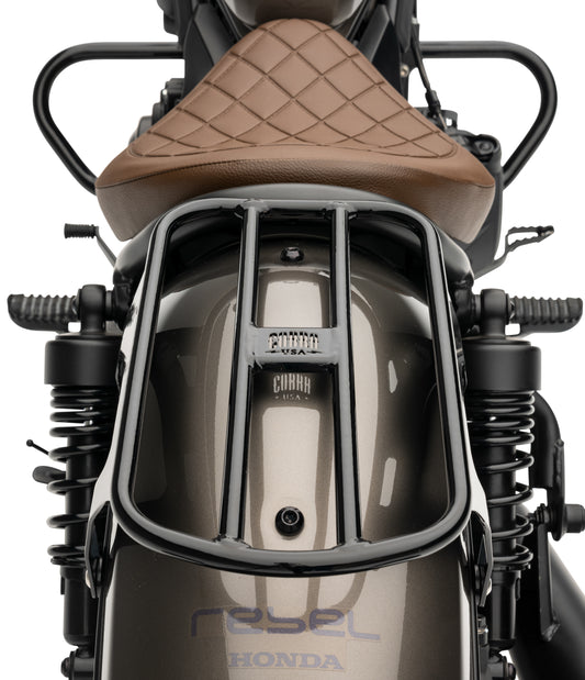 COBRA, COBRA Solo Luggage Rack Tube for Honda Rebel 300/500 – Black Finish, Part 02-4108B
