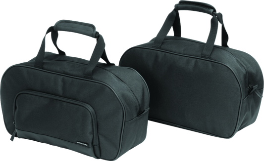 Kuryakyn Saddlebag Liners for Honda Gold Wing GL1800, set of three, with fabric lining and handles for easy storage.