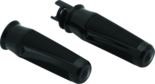 Kuryakyn Phantom motorcycle grips for Indian bikes in black, featuring sleek ergonomic design and textured surface for comfortable handling.
