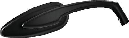 Kuryakyn Teardrop Mirrors in satin black with aluminum body and convex glass for enhanced rear visibility on motorcycle.