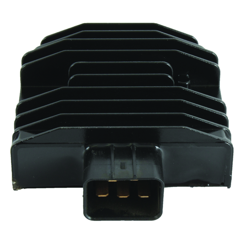 QuadBoss voltage regulator for Honda TRX400F series quad bikes, part #463597, showing the black rectangular component with wiring.