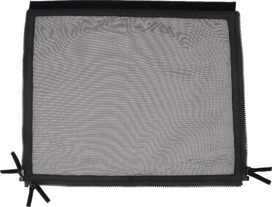 QuadBoss mesh window for Ranger, durable polycarbonate rear panel with clear view, providing ventilation and visibility for off-road vehicles.