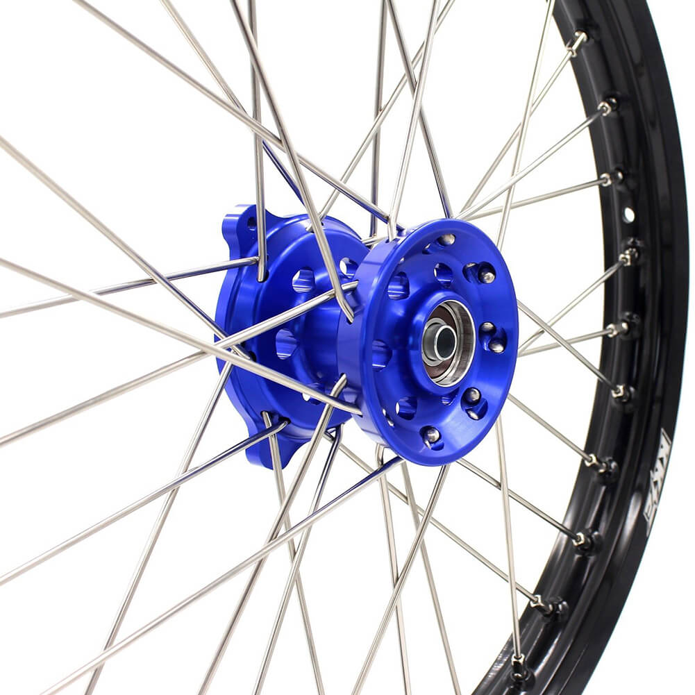 KKE 19 & 16 Spoked Kid's Wheels Rims Set for Kawasaki KX80 KX85 Blue - Howling Moto
