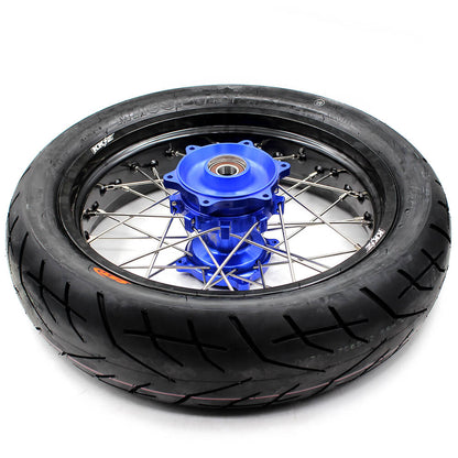 KKE 3.5/4.25*17inch Cush Drive Supermoto Wheels Tires For SUZUKI DR650SE 1996-2021