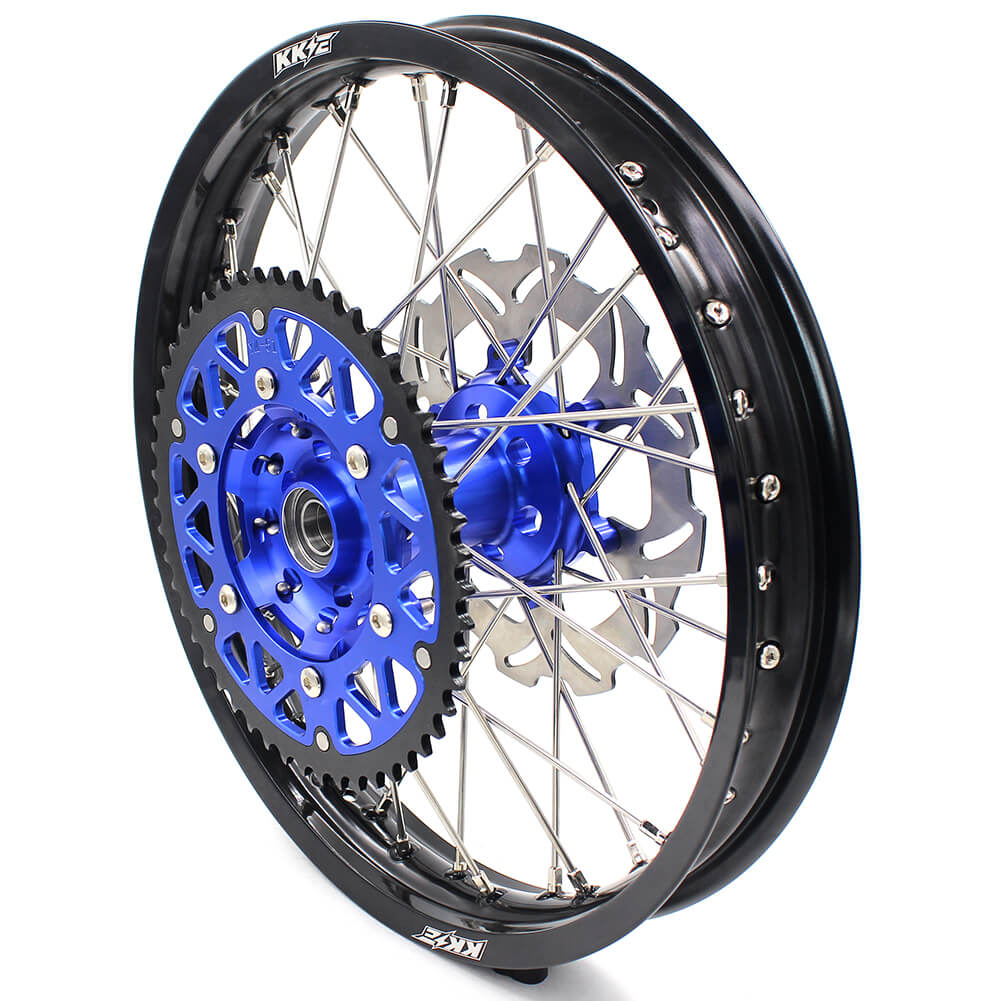 KKE 21 & 18 Enduro Wheels for YAMAHA WR250F 2001-2016 WR450F 2003-2015 Blue&Black 250mm Disc - Howling Moto