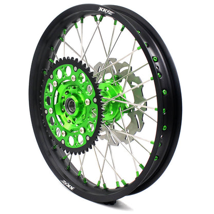 KKE 21 & 19 MX Wheels for Kawasaki KX250F 2019 and 2021 Green Nipple(2020 Excluded) - Howling Moto